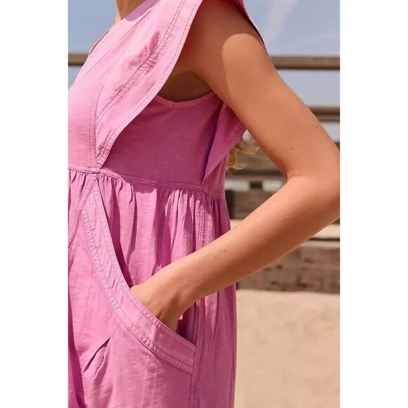 Daily Practice by Anthropologie Short-Sleeve Mini Dress Cotton Purple XS 277210 - Picture 4 of 11